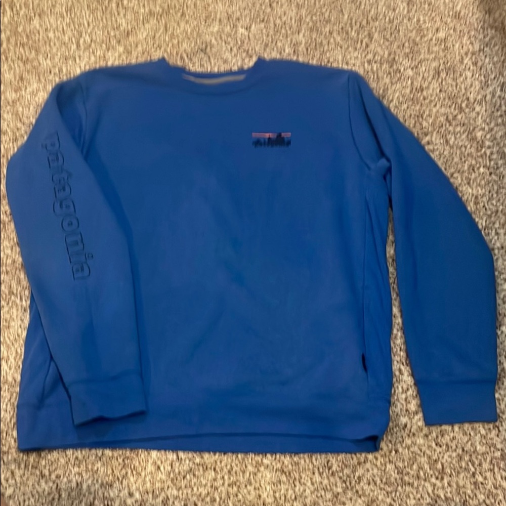 Patagonia Men's Vibrant Blue Crewneck Sweatshirt Mens Size Large